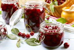 Homemade cherry compote